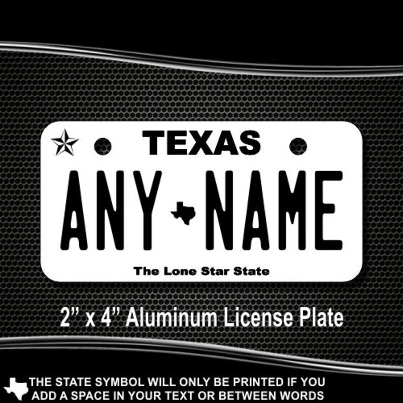 Personalized Texas Novelty License Plates 5 Sizes for toy Etsy