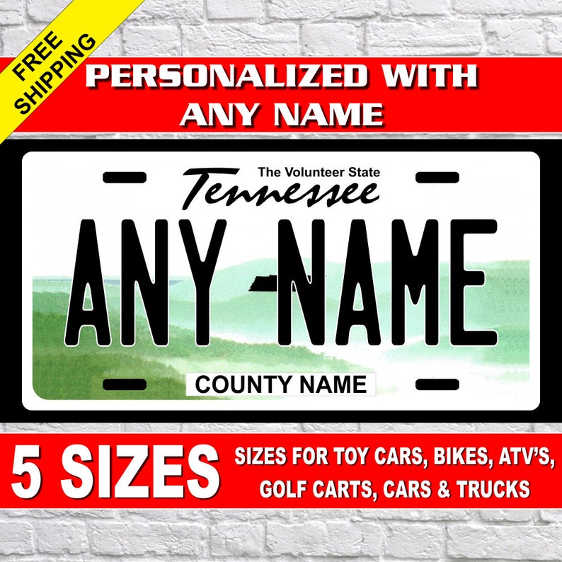 Personalized Tennessee Novelty License Plates 5 Sizes for Etsy