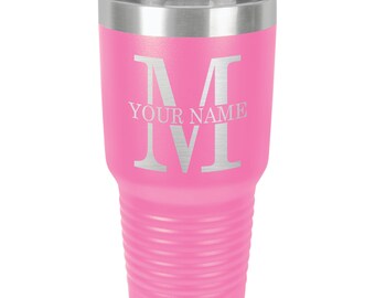 Vine Monogram Laser Engraved Insulated 30 Oz Tumbler Cup | Etsy