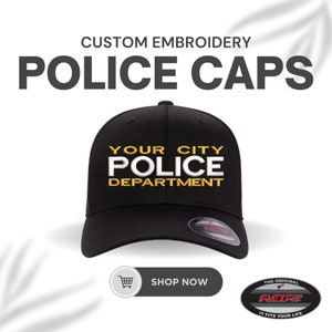 Police Custom Embroidered Flexfit Cap Hat Personalized with your department name Free Shipping