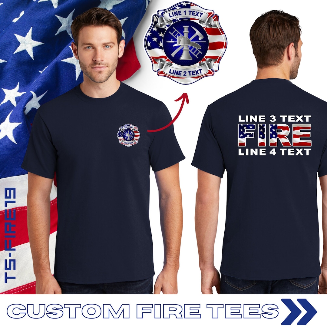 Personalized Fire Department Tshirt Your Department Made to Order