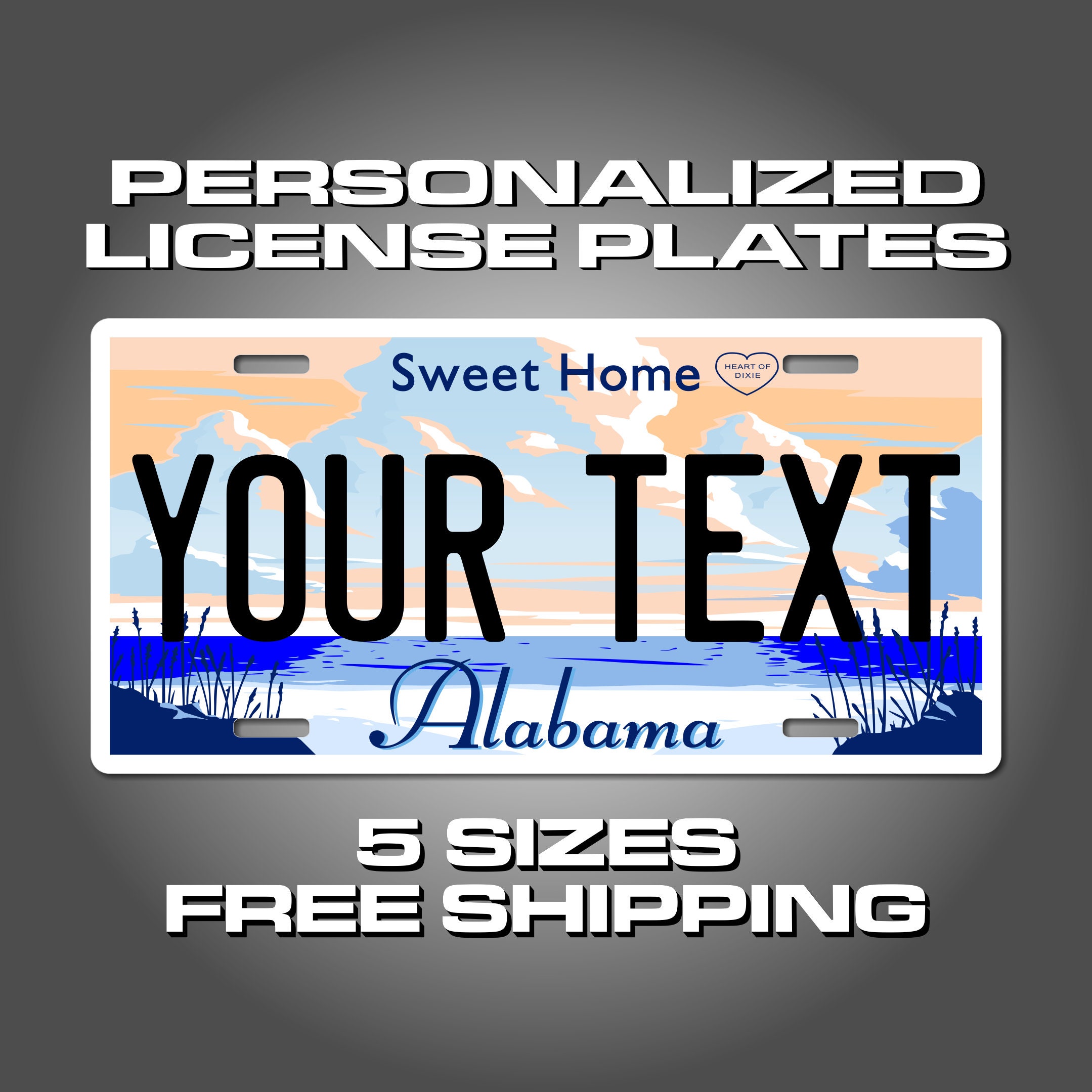 Personalized Alabama Novelty License Plates 5 Sizes for Toy Etsy