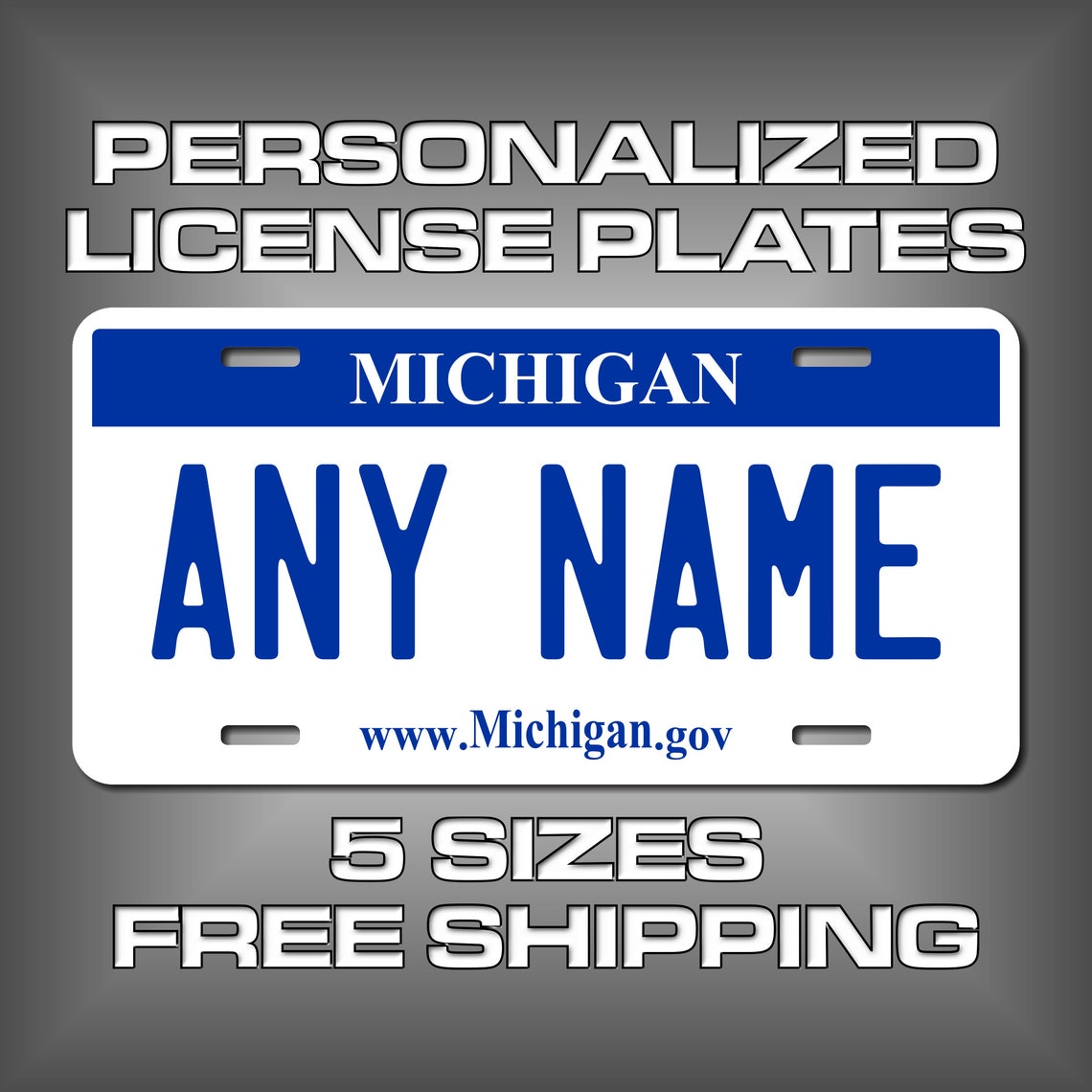 Personalized Michigan Novelty License Plates 5 Sizes for toy Etsy