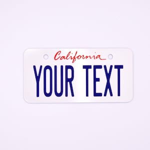 Personalized 2&quot; X 4&quot; California Souvenir Aluminum License Plate  - You Choose the Text for the plate