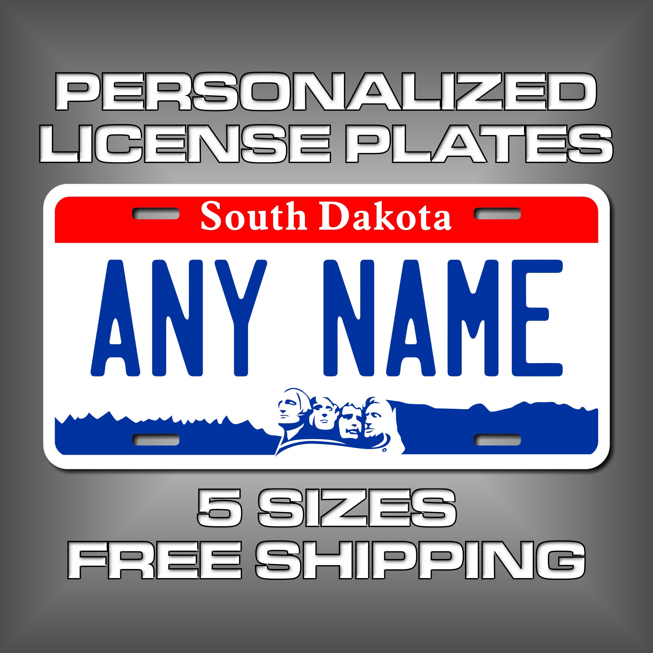 Personalized South Dakota Novelty License Plates 5 Sizes for Etsy