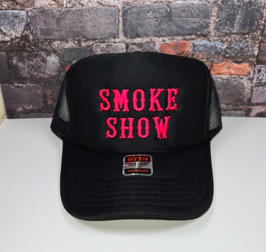 Retro Smokeshow Embroidered Trucker Hat Embroidery Smoke Show Hat - Etsy main image 3
