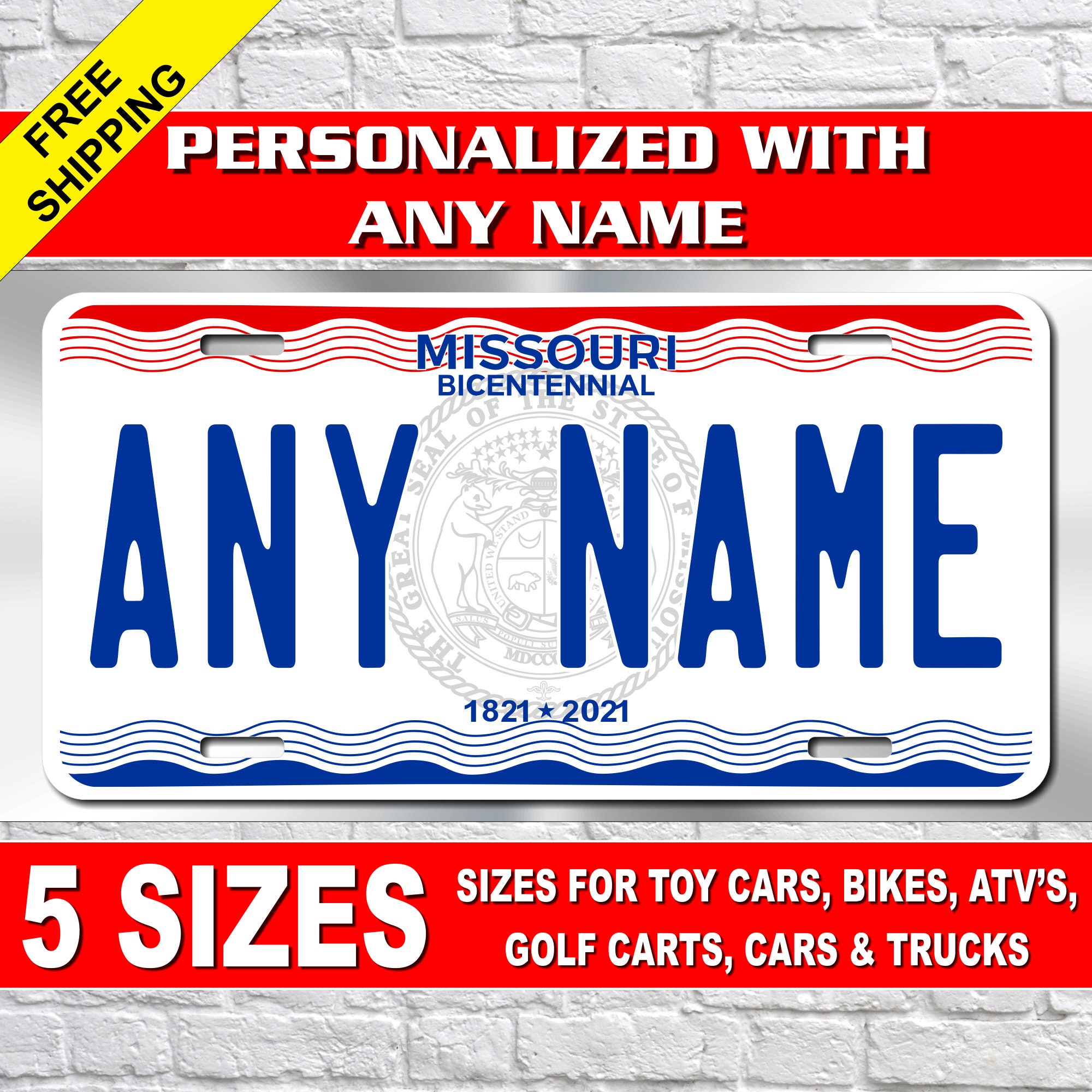 CUSTOM PERSONALIZED ALUMINUM BICYCLE MINI STATE LICENSE PLATE-MARYLAND 1990