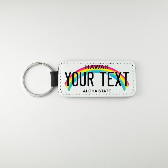 Keychain - Rectangle - Hawaii - Leather Keychain - Rectangle - Hawaii - Leather