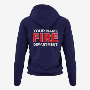 Personalized Fire Department Hoodie Hooded Sweatshirt - Personalized with your Department - Free Shipping (FIRE9-HSS)