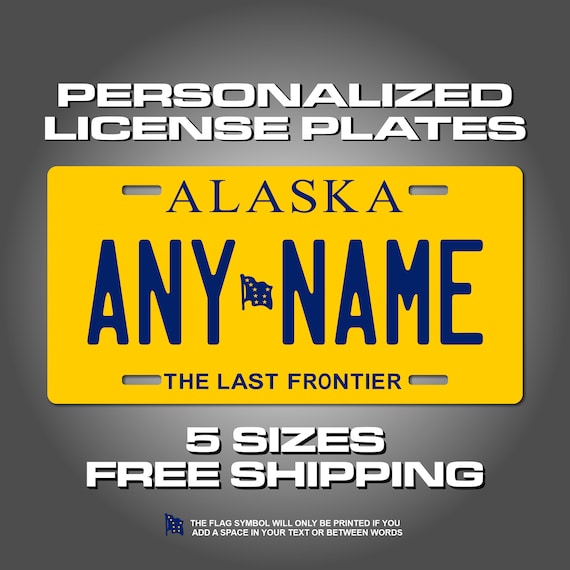 Alaska Flag v2 Plate Personalized Custom Auto Bike Motorcycle Moped Key Tag 