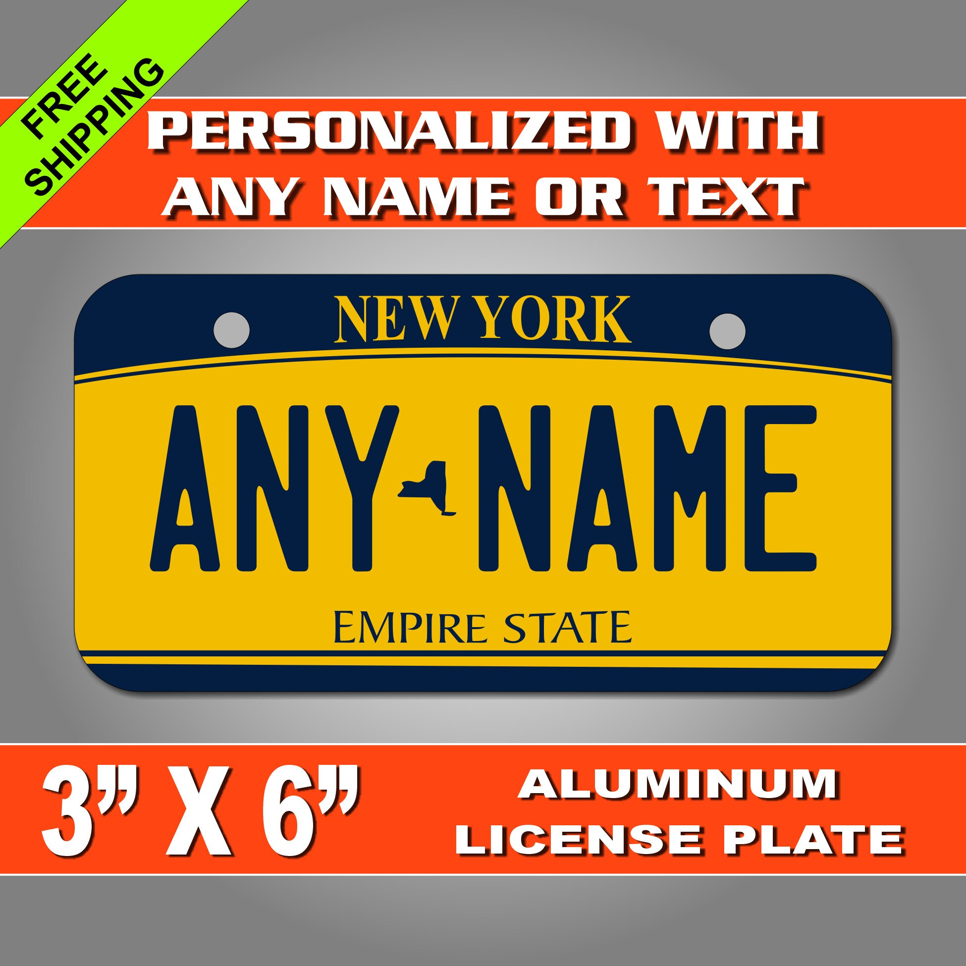Personalized 3 X 6 New York Novelty Aluminum Etsy