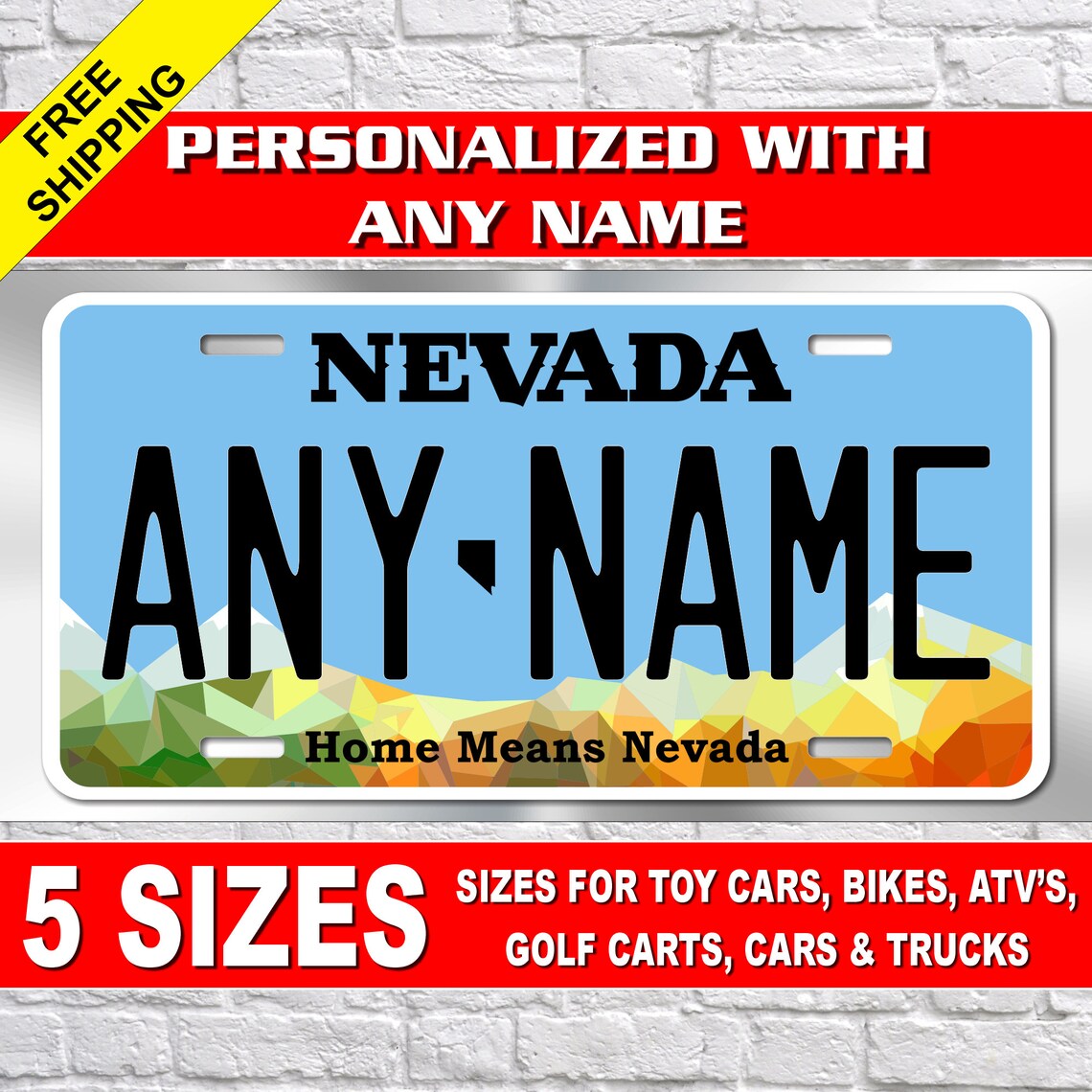 Personalized Nevada Novelty License Plates 5 Sizes for toy Etsy
