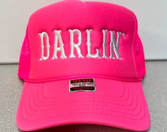 Darlin' Embroidered Retro Trucker Hat
