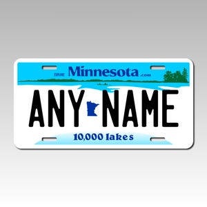 Personalized Minnesota Souvenir License Plates - 5 Sizes for toy cars, wagons, bikes,  scooters, Key Rings - Choose size and Text