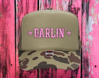 Darlin' Embroidered Retro Trucker Hat (Version 2)