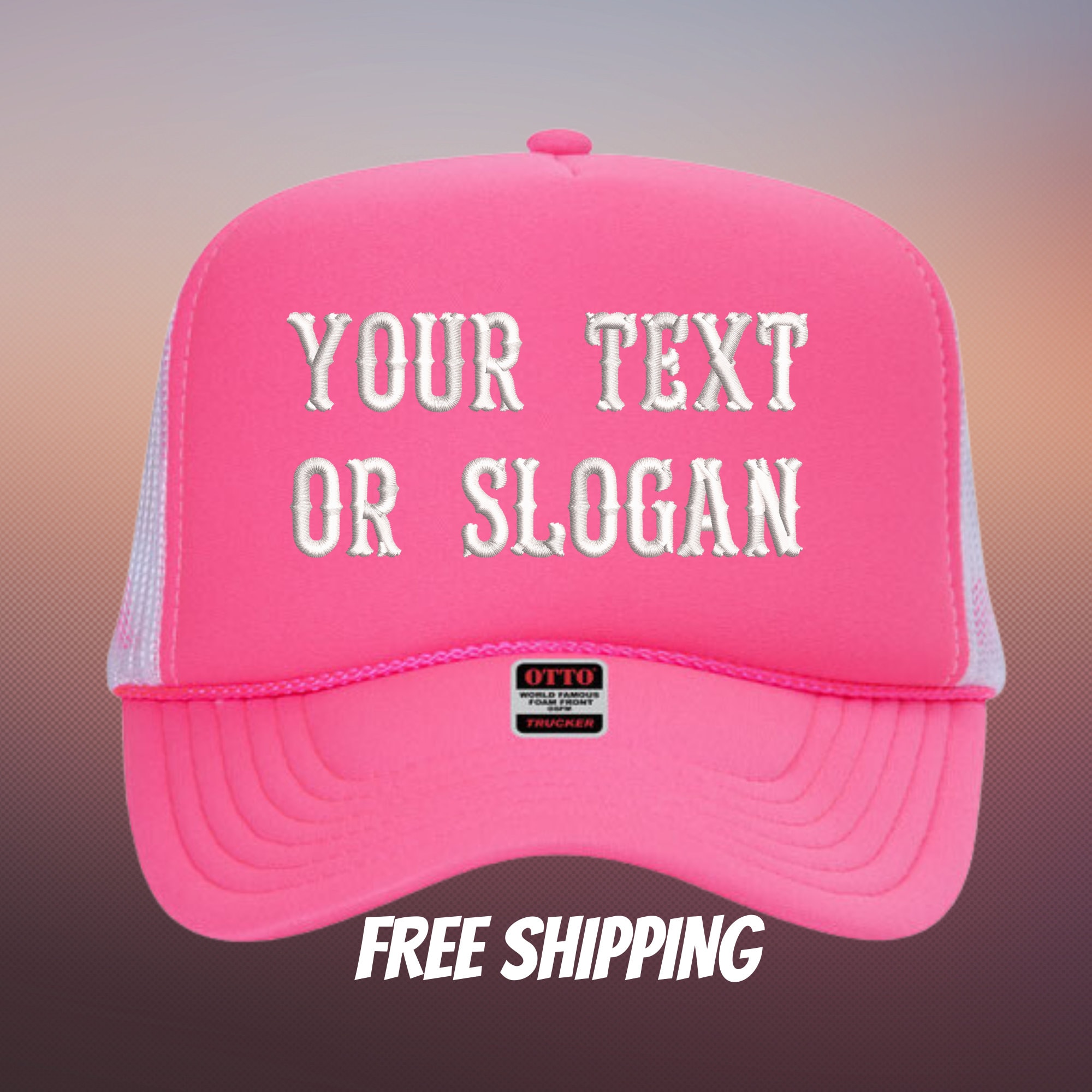 custom hats, ask for your favorite color and letter Trucker Hat - Tall Letters – Sticker and Stitch main image 2