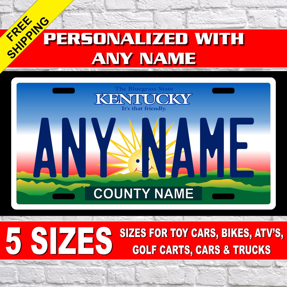 Personalized Kentucky Novelty License Plates 5 Sizes for toy Etsy