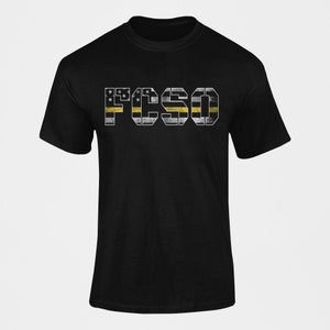 Personalized Dispatcher / Communications Subdued Flag Gold Line T-shirt - Personalized with your Department