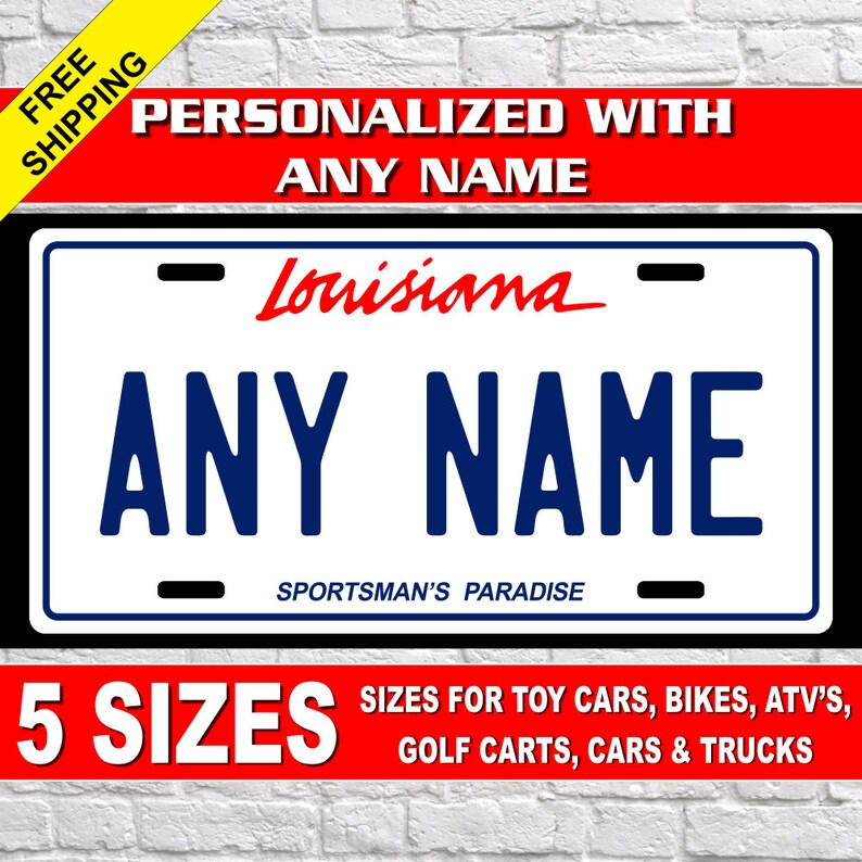 Personalized Louisiana Novelty License Plates 5 Sizes for Etsy