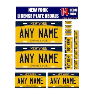 1/18 scale model car assorted USA New Jersey license plates