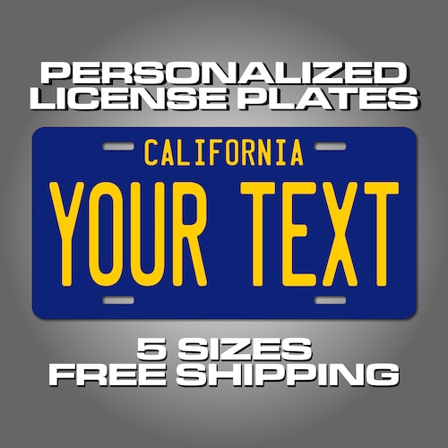 Personalized California License Plates Any Name Choose Your Etsy
