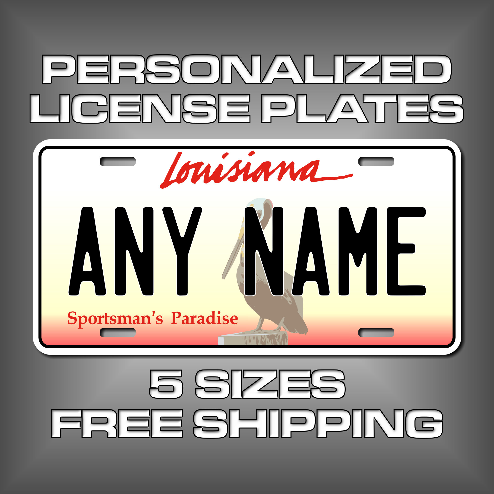Personalized Louisiana Novelty License Plates 5 Sizes for Etsy