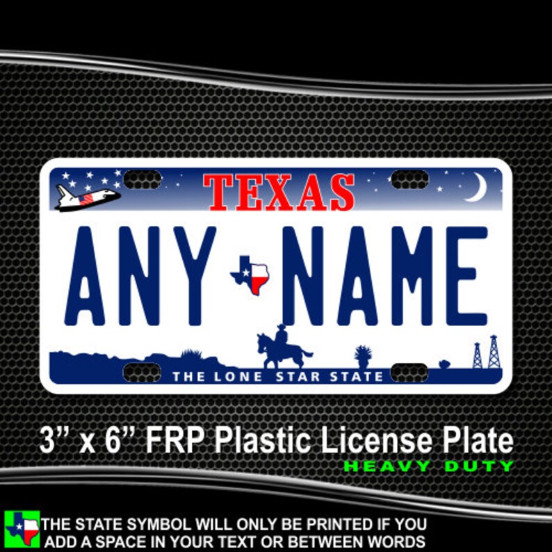 Personalized Texas Novelty License Plates 5 Sizes for toy Etsy