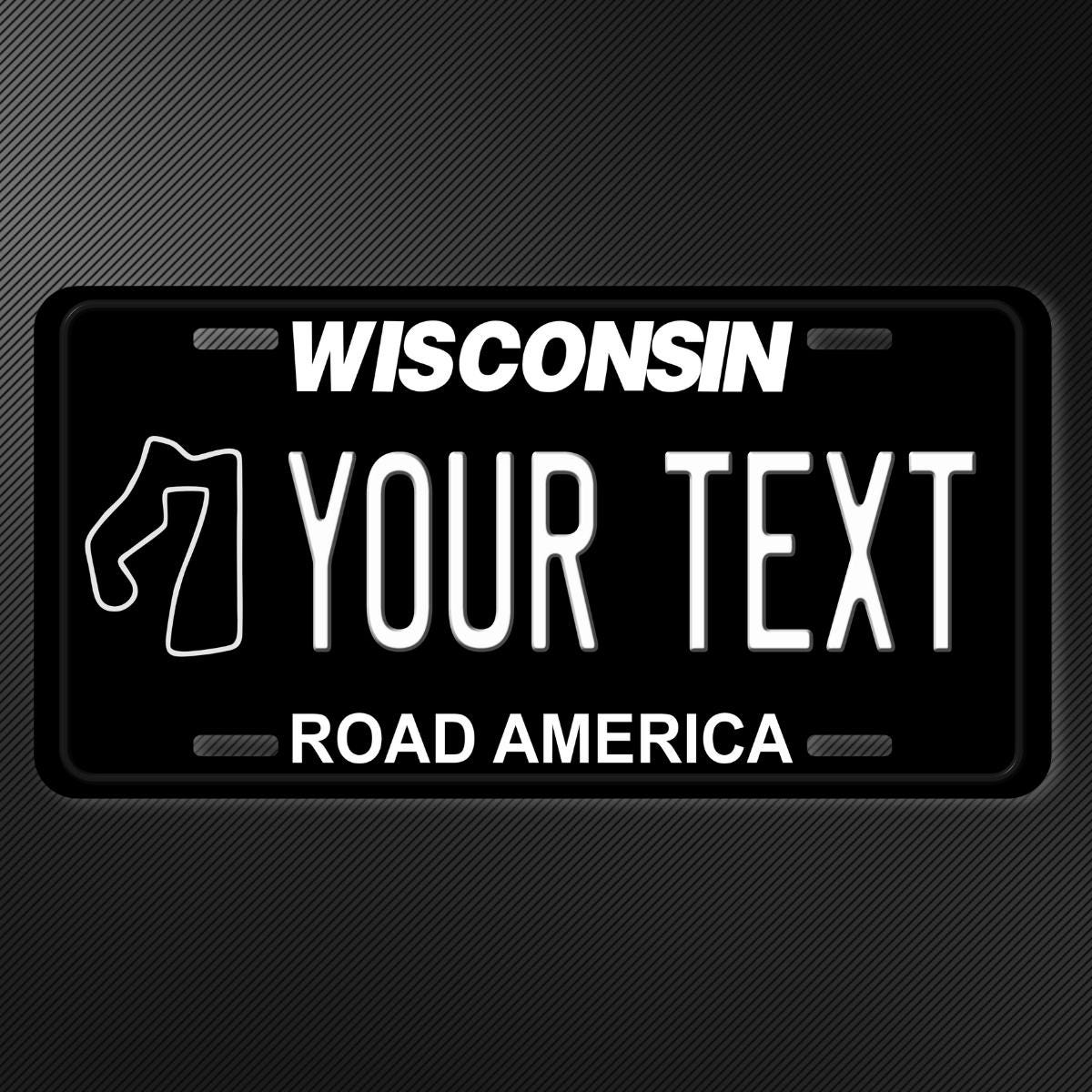 Personalized Wisconsin Souvenir License Plates - 5 Sizes for toy cars, wagons, bikes, scooters, Key Rings (Ver 3) Choose size and Text