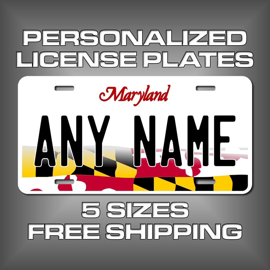 Personalized Maryland Souvenir License Plates - 5 Sizes for Toy Cars ...
