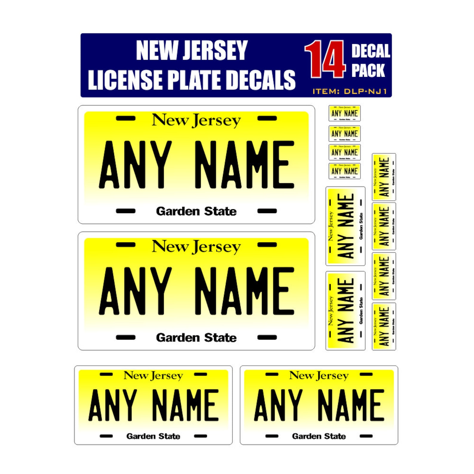 Personalized New Jersey License Plate Decals Stickers Etsy