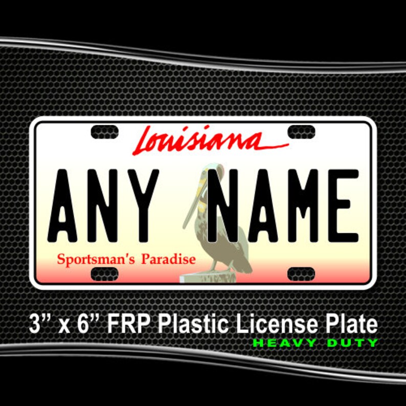 Personalized Louisiana Novelty License Plates 5 Sizes for Etsy