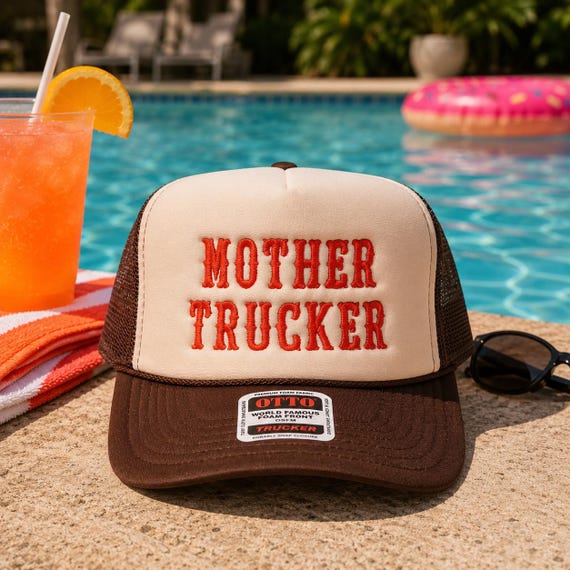 Mother Trucker Embroidered Retro Trucker Hat - Choose Your  display picture 2
