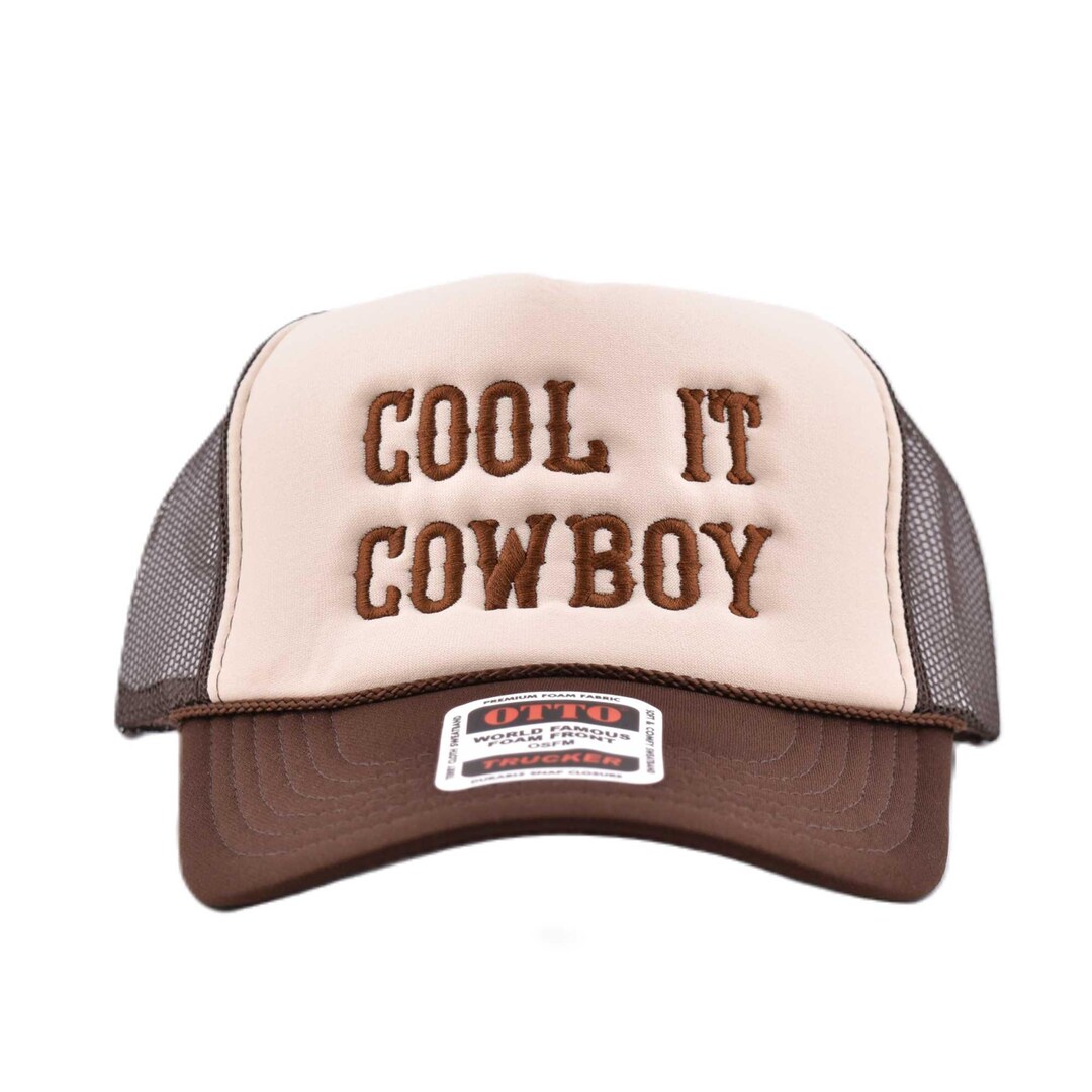 Cool It Cowboy Embroidered Trucker Hat - Etsy