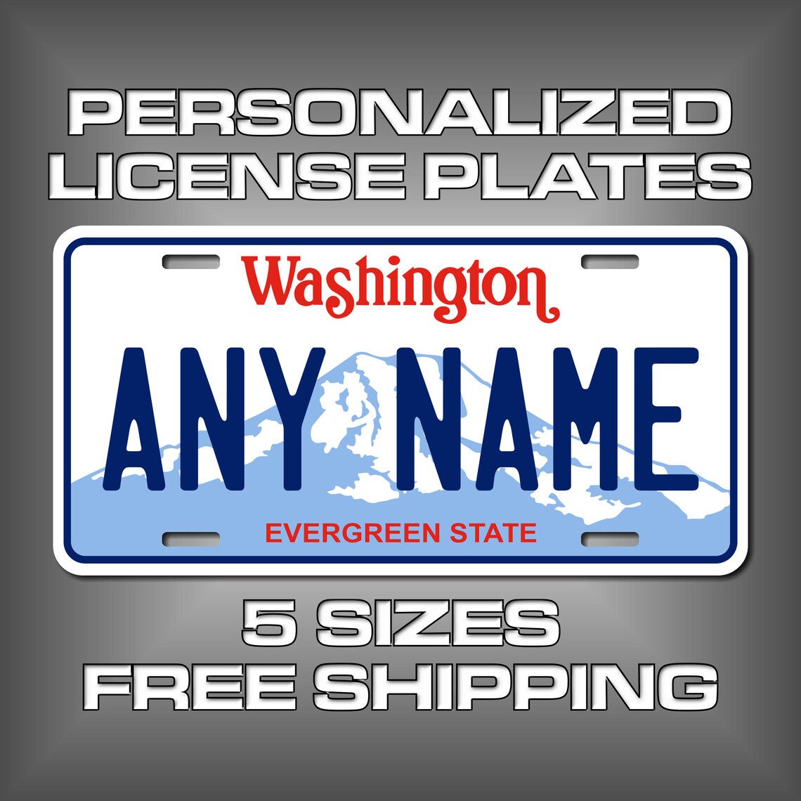 Personalized Washington Novelty License Plates 5 Sizes for Etsy