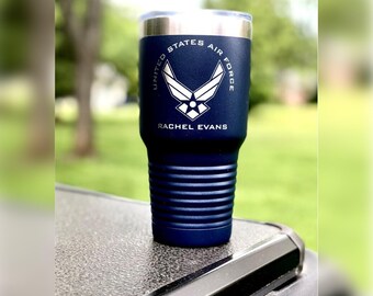 Personalized Laser Engraved 30 oz Tumbler, Custom Monogram Stainless Steel Travel Mug