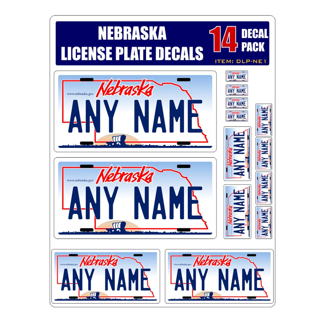 Personalized Nebraska License Plate Decals Stickers Version Etsy