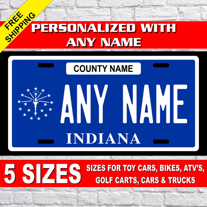 Personalized Indiana Novelty License Plates 5 Sizes for toy Etsy