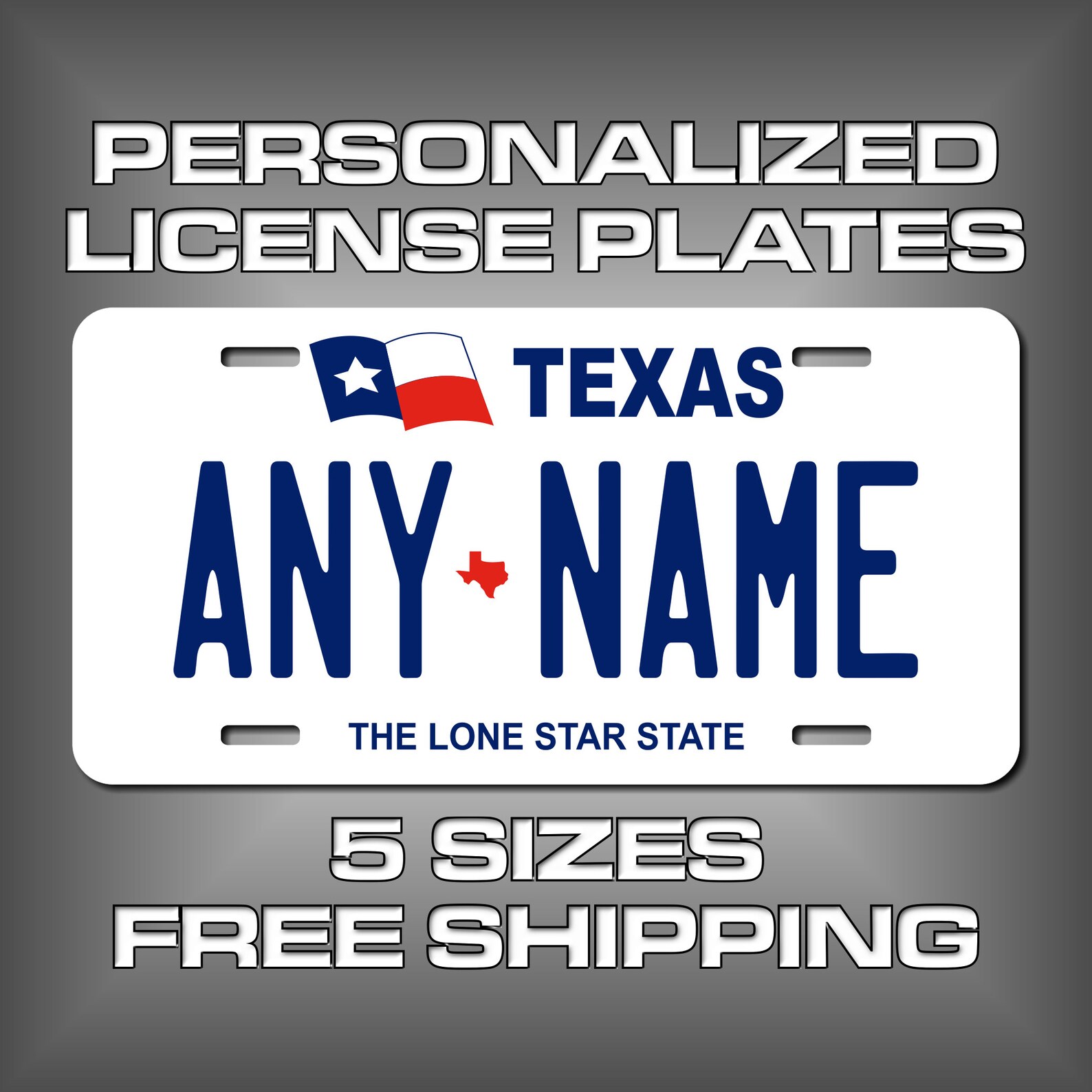 Personalized Texas Novelty License Plates 5 Sizes for toy Etsy