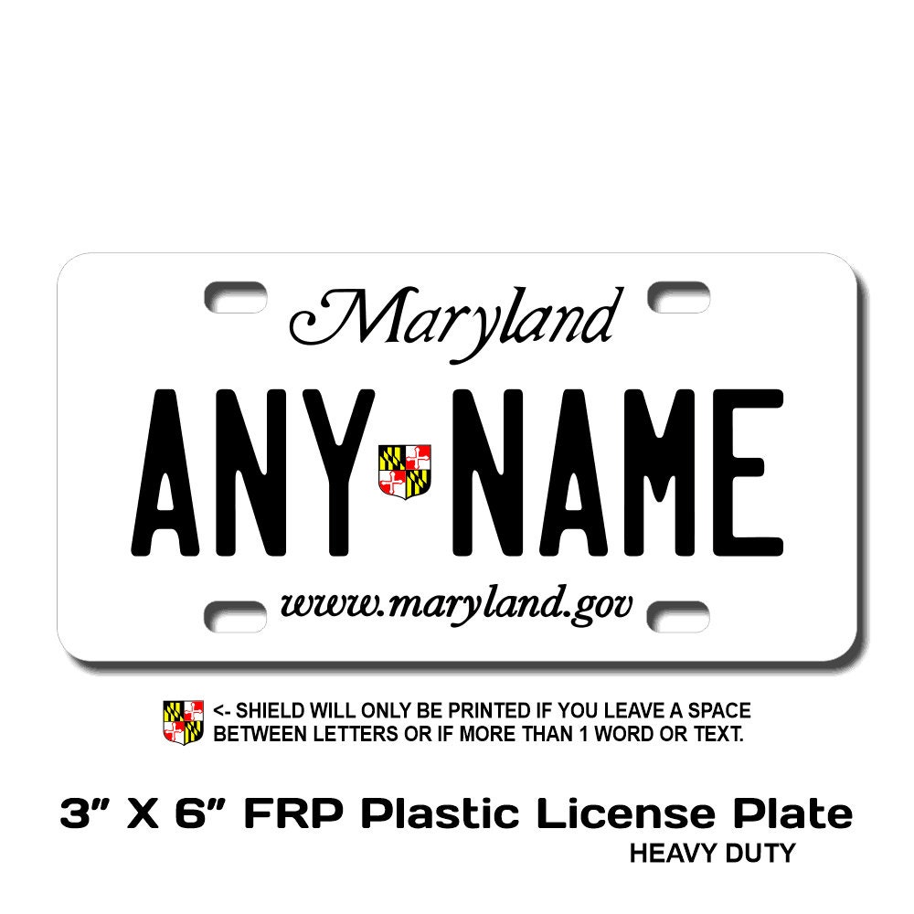 Personalized Maryland Novelty License Plates 5 Sizes for Toy Etsy