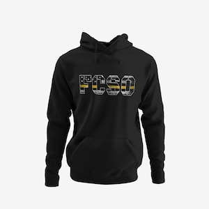 Personalized Dispatcher - Communications Professional  Subdued Flag Gold Line Hooded Sweatshirt Hoodie- Personalized with your Department