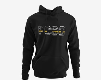 Personalized Dispatcher - Communications Professional  Subdued Flag Gold Line Hooded Sweatshirt Hoodie- Personalized with your Department