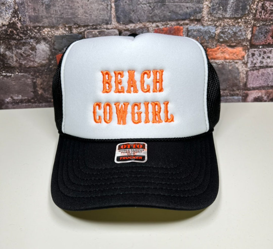 Beach Cowgirl Embroidered Retro Trucker Hat - Otto Cap - Etsy