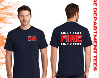 Firefighter Gear Personalized T-Shirt, 100% Cotton Front And Back Print