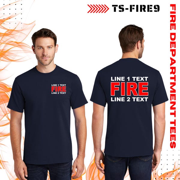 Firefighter Gear Personalized T-Shirt, 100% Cotton Front And Back Print