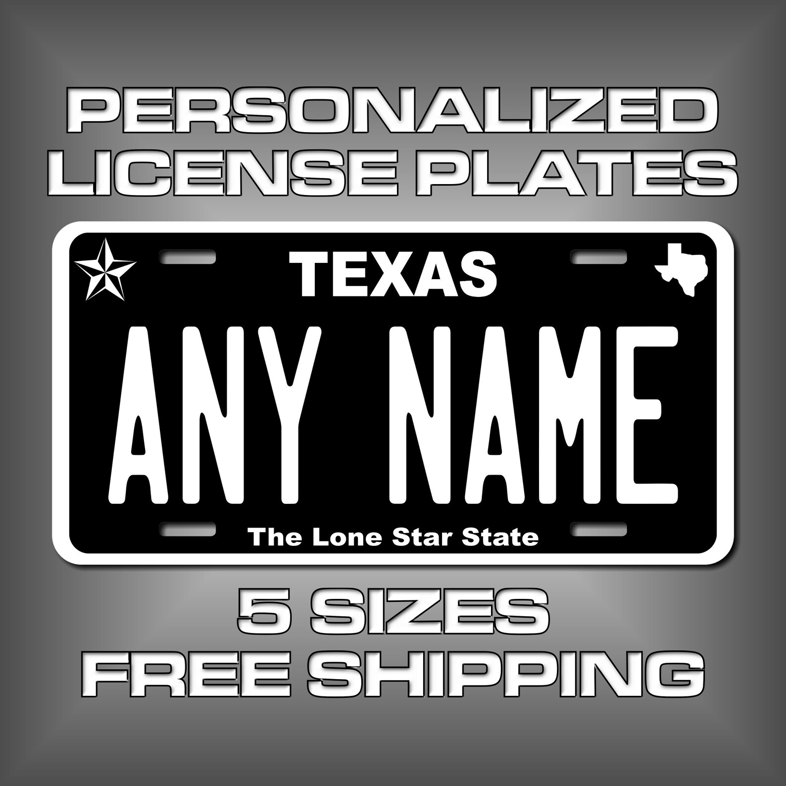 Personalized Texas Novelty License Plates 5 Sizes for toy Etsy
