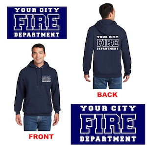 Personalized Fire Department Hoodie Hooded Sweatshirt - Personalized with your Department - Free Shipping (FIRE31-HSS)