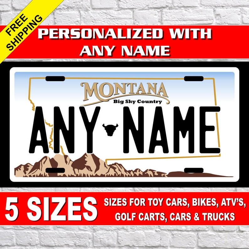 Personalized Montana Novelty License Plates 5 Sizes for toy Etsy
