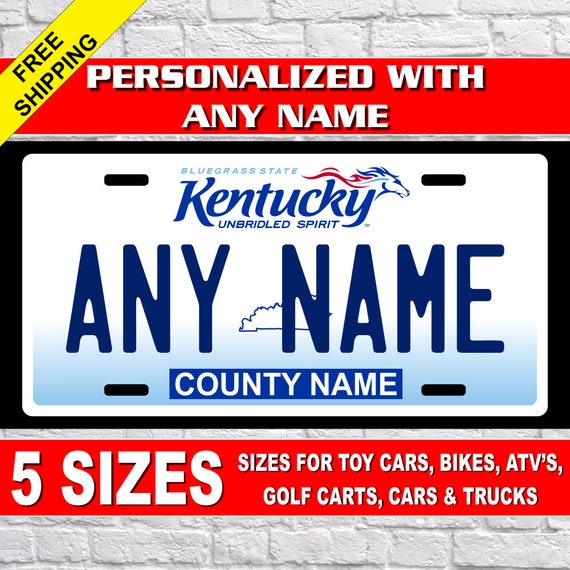 Personalized Kentucky Novelty License Plates 5 Sizes for toy Etsy
