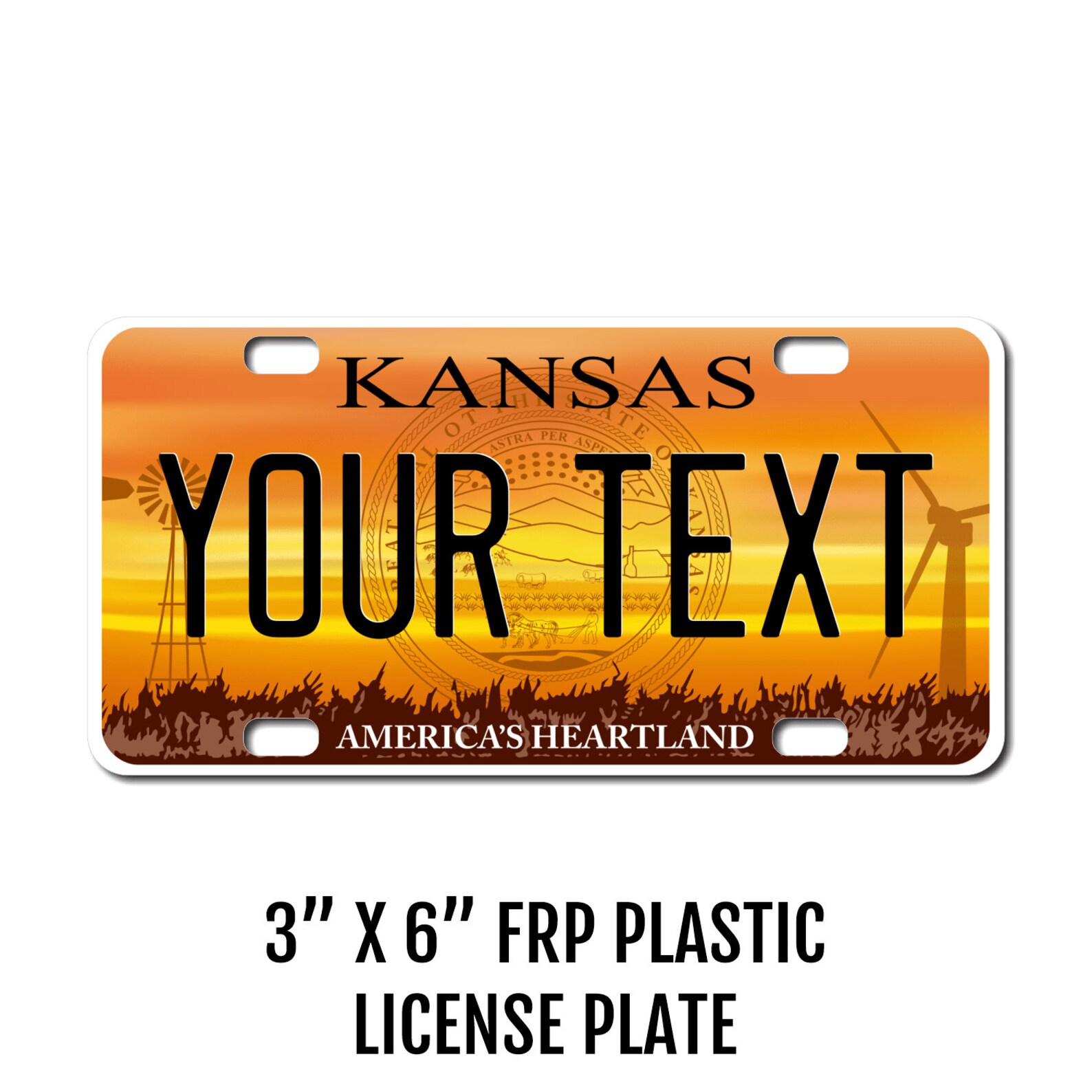 Personalized Kansas State Novelty License Plate 5 Sizes Etsy