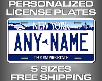 Personalized New York License Plate - Any Name, choose your plate size, enter the name/text . Order Today Ready to ship next business day